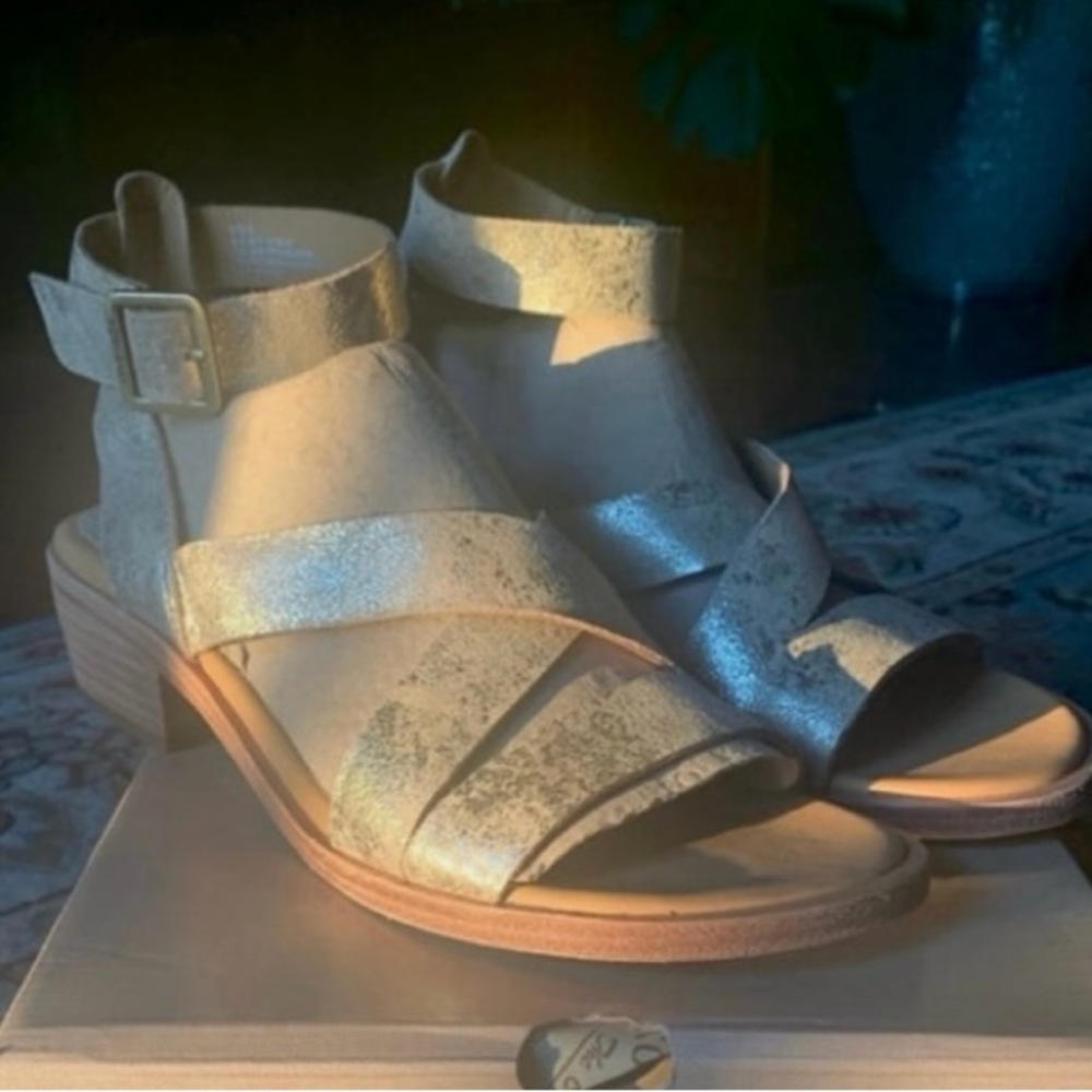 Kork-Ease Gold and Tan ankle wrap Women's Sandals